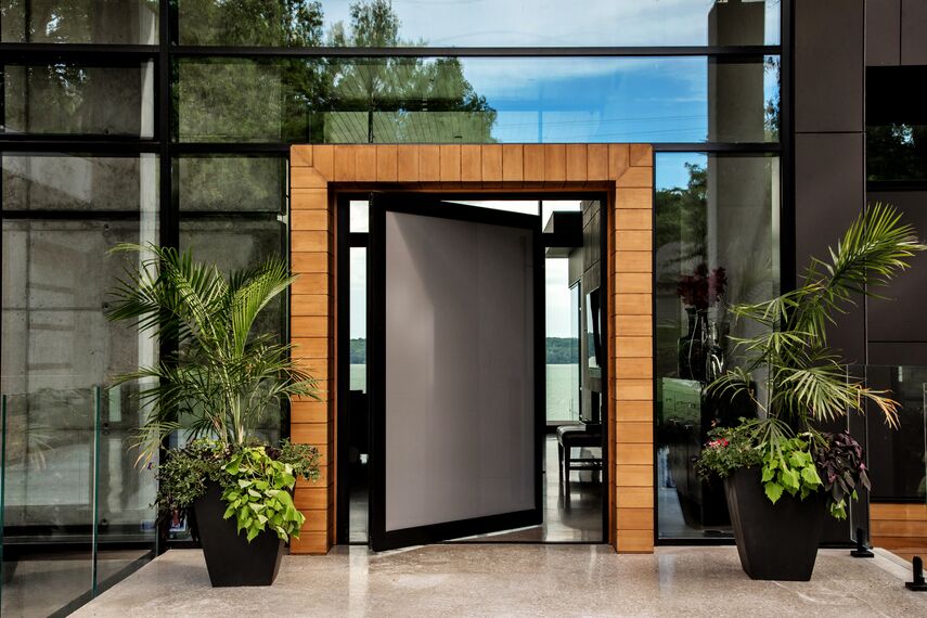 ConceptWall 50 Muros cortina, ConceptFolding 77 Puertas correderas y plegables, ConceptSystem 77 Ventanas y ConceptSystem 77 Puertas - House South Water Flats situado en Kempenfelt Bay, Canadá