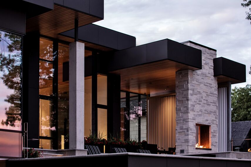 ConceptWall 50 Muros cortina, ConceptFolding 77 Puertas correderas y plegables, ConceptSystem 77 Ventanas y ConceptSystem 77 Puertas - House South Water Flats situado en Kempenfelt Bay, Canadá