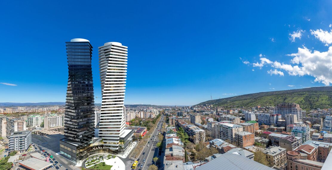 ConceptWall 50 Muros cortina, ConceptSystem 77 Puertas y ConceptSystem 77 Ventanas - Complejo de apartamentos Axis Towers situado en Tbilisi, Georgia