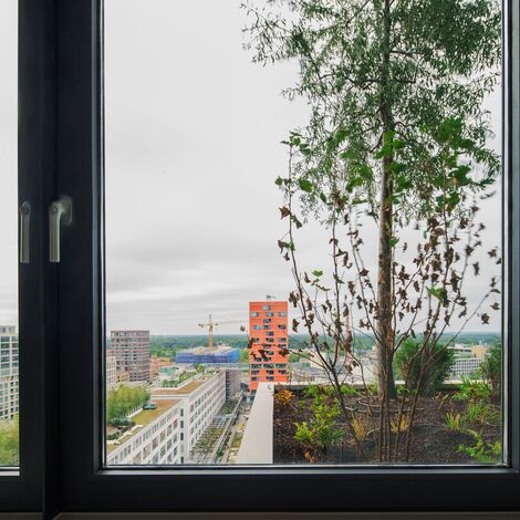 SlimLine 38 Ventanas, SlimLine 38 Puertas y ConceptWall 50 Muros cortina - Trudo Toren Vertical Forest situado en Eindhoven, los Países Bajos