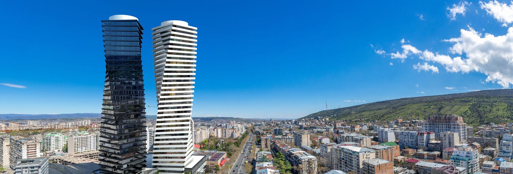 ConceptWall 50 Muros cortina, ConceptSystem 77 Puertas y ConceptSystem 77 Ventanas - Complejo de apartamentos Axis Towers situado en Tbilisi, Georgia