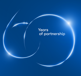 Logotipo 60 años de colaboración.